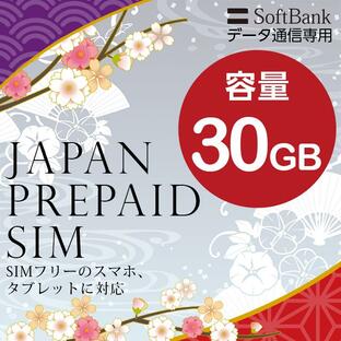 プリペイドSIM 30GB 大容量 softbank プリペイド SIM card 日本 プリペイドSIMカード マルチカットSIM MicroSIM NanoSIM ソフトバンク 携帯 SIMフリー端末の画像