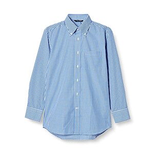[モンブラン] 男女兼用 ギンガムチェック ボタンダウンシャツ CM2503 CM2503 ブルーチェック 日本 L (日本サイズL相当)の画像