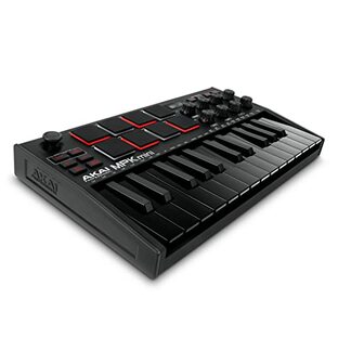 Akai Professional(アカイプロ) Akai Pro MIDIキーボード 25鍵USB ベロシティ対応8パッド音楽制作ソフト MPK mini mk3 黒の画像