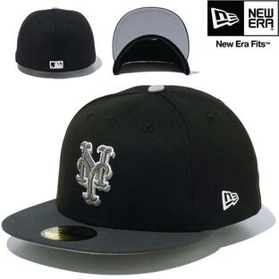 ニューエラ キャップ NEW ERA 59FIFTY MLB Shadow ニューヨーク・メッツ ダークグラファイト ブラックバイザーCAP キャップ 帽子 正規取扱店 14109893の画像
