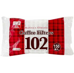 カリタ Kalita コーヒーフィルター 102濾紙 KCCF102 袋入り 2~4人用 150枚入り ホワイト #13173の画像