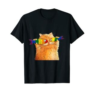 太った猫 魚 魚 魚 目 ペット LGBT 魚 愛 Tシャツの画像