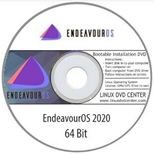 EndeavourOS Linux 2020 (64Bit) - Bootable Linux Installation DVD(未使用の新古品)の画像