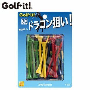 ゴルフ ティー シェルパック ウッドティー カラー 70mm T-570 ゴルフ用品 (定形)の画像
