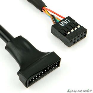 USB2.0 10pin(メス)→USB3.0 20pin(オス) 変換 ケーブル マザーボード 自作パーツ 修理 交換 部品 互換 メンテナンス パーツ リペアの画像