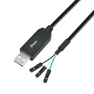 DTECH USB TTL シリアル 変換 ケーブル 3.3V 1.8m FTDI チップセット 3ピン 2.54mm ピッチ メス コネクタ FTの画像