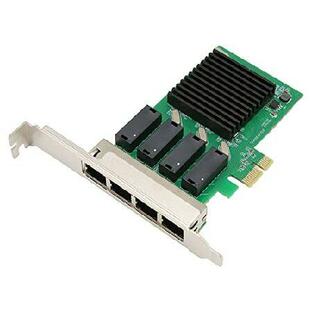 AMONIDA Gigabit Ethernet Card, Wake on LAN SelfCorrection 4-Port PCIe Network Card for PCの画像