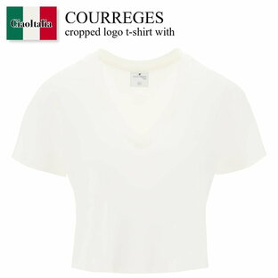 クレージュ / Courreges Cropped Logo T-Shirt With / 224JTS138JS0107 / 224JTS138JS0107 0001 / 224JTS138JS01070001 / Tシャツ・カットソー / 「正規品補償」「VIP価格販売」「お買い物サポート」の画像