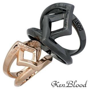 ケンブラッド KEN BLOOD クロスローズ シルバー ペア リング ブラック ピンク 指輪の画像