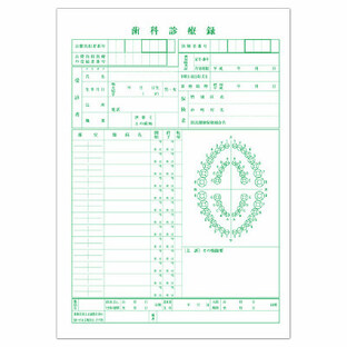 小林クリエイト 歯科診療録1号紙（B5サイズ） 緑色 1-B5M 1袋（100枚入）の画像