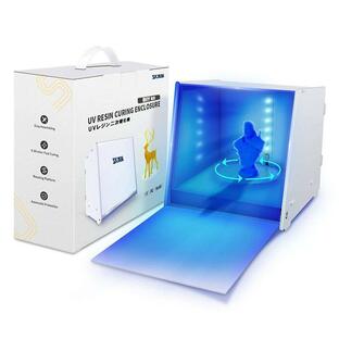 SK本舗 光造形 3Dプリンター レジン用 二次硬化機 UVライト タイマー付き ホワイトの画像