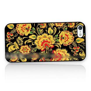 iPhone 5S 5C SE レトロ 花柄 フラワー フローラル アートケース 保護フィルム付の画像