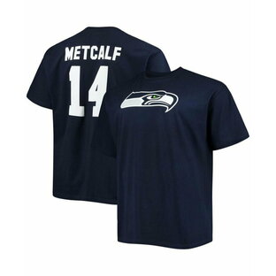 ファナティクス メンズ Tシャツ トップス Men's Big and Tall DK Metcalf College Navy Seattle Seahawks Player Name Number T-shirt Navyの画像