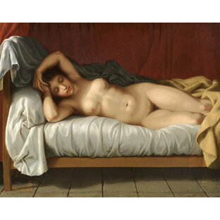 絵画 インテリア 額入り 壁掛け複製油絵クリストファー・ウィルヘルム・エッカースベルグ 横たわる裸の女 油彩画 複製画 選べる額縁 選べるサイズの画像