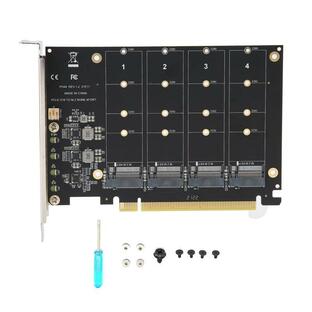 Gugxiom 4ポート M.2 NVME - PCIe X16アダプタ 4×32Gbps NVME M.2 - SATAアダプター、ssd 3.5イの画像