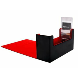 PSA BGS 鑑定カード用ケース スクリューダウン 収納ボックス デッキケース カードケース トレカケース 保管 PU レザー Lサイズ (40枚収納, 黒内装赤)の画像