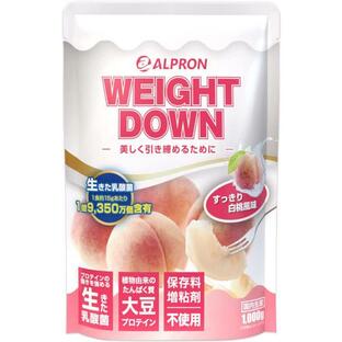 ALPRON(アルプロン) ウェイトダウン ソイ プロテイン 1kg 白桃 美味しい ダイエット 女性向け ウェイトダウン プロテイン 高タの画像