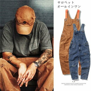 Lee サロペット オーバーオール メンズ オールインワン つなぎ デニムワークパンツ ゆったり ストリート系 春夏秋の画像