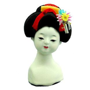 日本人形頭 顔 手芸品 部品 子供尾山 桃割 眼入りの画像
