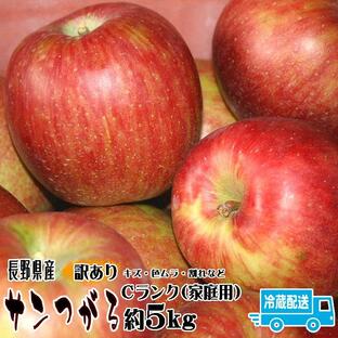 訳あり りんご サンつがる Cランク 家庭用 約 5kg 14玉〜18玉 長野県産 リンゴ フルーツ 信州 送料無料 (9月上旬頃〜) 早生りんご クール便の画像