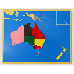 モンテッソーリ オセアニア・オーストラリア地図パズル Montessori Puzzle Map of Australia 知育玩具の画像