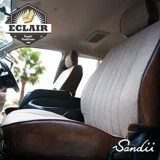 ハイエース バン 2列 シートカバー 全席セット サンディ ファブリック×アンティーク エクレア ECLAIR Sandiiの画像