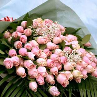 最高級バラ【ピンクダイヤ】 100本のブーケ（花束）の画像