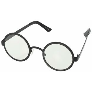 [アンコロック] 眼鏡 メンズ 伊達メガネ レディース ラウンド 丸メガネ 黒縁 メタルフレーム ブラック onesizeの画像