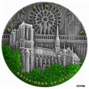 【品質保証書付】 アンティークコイン NGC PCGS 2021 Niue Notre Dame Cathedral Antique Colorized HR 2 oz Silver Coin by Germaniaの画像