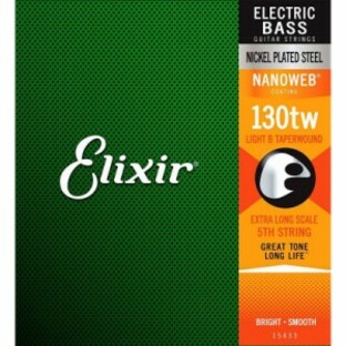 ELIXIR Nickel Plated Stell Bass Strings with ultra-thin NANOWEB Coating 5th/Low-B (130TW/Ex.Long) #15433の画像