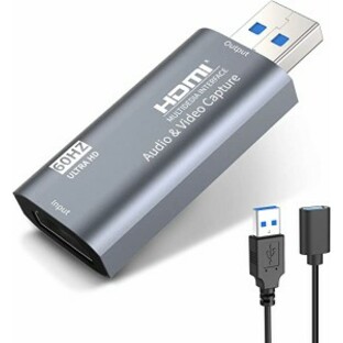 送料無料 HDMI キャプチャーボード ゲームキャプチャー USB3.0 60fps 1080P ゲーム実況生配信、ライブ会議、ライブビデオ配信、画面共有の画像