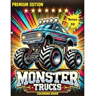 Monster Trucks Colouring book: High-Quality Illustrations Landscape Format (kids Monster Truck Adventures)の画像