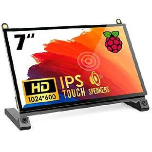 Raspberry Pi Touchscreen Monitor, Upgraded 7'' IPS 1024X600 Dual-Speaker,USB HDMI Portable Monitor Capacitive Pi Display,Compatible with Raspberry Piの画像