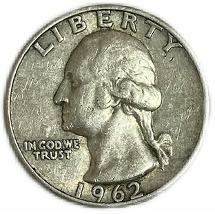 【銀貨】 アメリカ クォーターダラー 25セント ワシントン 1932年～1964年 XF 外国 古銭 硬貨 コイン アンティークコインの画像