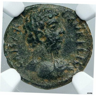 アンティークコイン コイン 金貨 銀貨 LUCIUS VERUS Pisidia , Antiochia Rome 古代ローマコイン祭壇 NGC i88934- show original title 161ADの画像