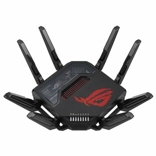 ASUS WiFi ROG Rapture GT-BE98 無線 ルーター 最新規格WiFi7 11529+5764+5764+1376Mbpsクワッドバンドゲーミング。 デュアル10G及びクワッド2.5Gポート 3段階ゲームアクセラレーション 2.6GHzクアッドコアCPU メッシュ機能付 3階建4LDKの画像