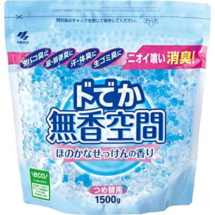 [ 無香空間 ] 置き型 消臭剤 芳香剤 【 玄関 クローゼット 部屋の芳香剤 】【 消臭ビーズ でしっかり 消臭 】 トイレ ペット のニオイにも! 小林製薬 微香(詰め替え/ドでか無香空間/ほのかなせっけんの香り)1500gの画像