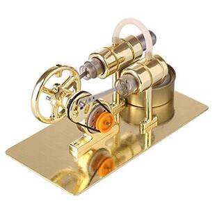 HMANEスターリングエンジン模型キット、組み立て式エンジン発電機模型実験玩具Gift Goldenの画像