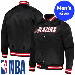 【送料無料+割引クーポン】 NBAオフィシャル メンズ アウター ナイロンジャケット サテンジャケット スタジャン ジャンパー ポートランド・トレイルブレイザーズ Portland Trail Blazers Classics Jacketの画像