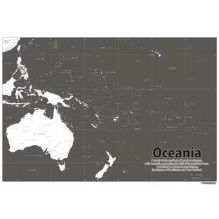 PROCEEDX美しい世界地図 オセアニア  学習ポスター ミニマルマップ A4サイズ 日本製1108の画像