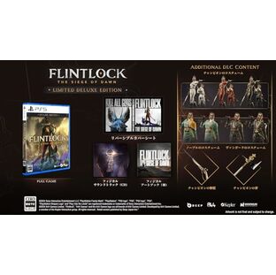 Flintlock (Limited Deluxe Edition) -PS5 【初回特典】オリジナルポスター（A3） 同梱 & 【特典】追加DLCコンテンツ（チャンピオンのコスチューム、ノーブルのコスチューム、ヴァンガードのコスチューム、チャンピオンの拳銃、チャンピオンの斧） DLチラシ 封入、リバーシブルカバーシート、フィジカルサウンドトラック（CD）、フィジカルアートブック（本） 同梱の画像