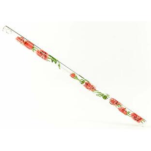 HALL CRYSTAL Flute A Offset Red Rose with Green クリスタルフルート A管 全長375mmの画像