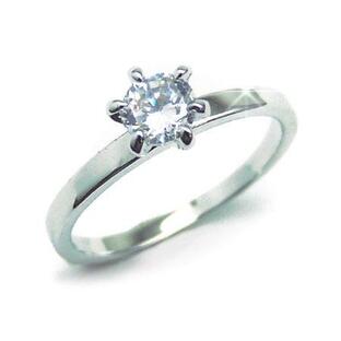 輝くCZダイヤモンド 超可愛いピンキーリング 高級プラチナRG加工 レディース CZダイヤ 指輪 リングの画像
