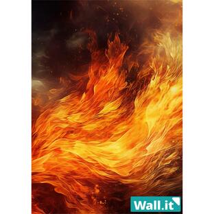 Wall.it A4 フィギュアディスプレイケース専用背面デザインシート 縦向 火柱 火炎 炎上 エフェクト 火の呼吸 火炎放射 赤 オーラの画像