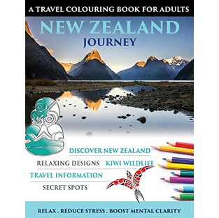 New Zealand Journey: Travel Colouring Book for Adultsの画像