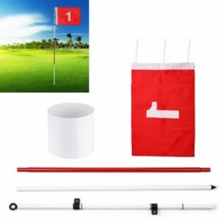 ゴルフホールポールカップフラッグスティック5セクションゴルフパッティンググリーンフラッグスティックゴルフフラッグフラッグポールゴの画像