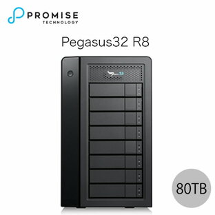 Promise Pegasus32 R8 80TB (10TBx8) Thunderbolt 3 / USB 3.2 Gen2 対応 ストレージ 8ベイ ハードウェア RAID外付けハードディスク # F40P2R800000011 プロミス テクノロジー (ハードディスク)の画像