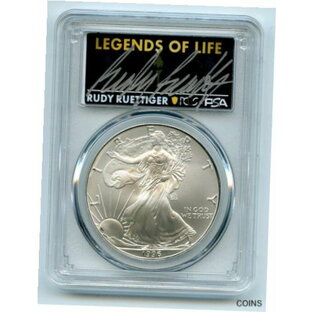 アンティークコイン コイン 金貨 銀貨 American Silver Eagle PCGS PSA MS69 Legends of Life Rudy Ruettigerの画像