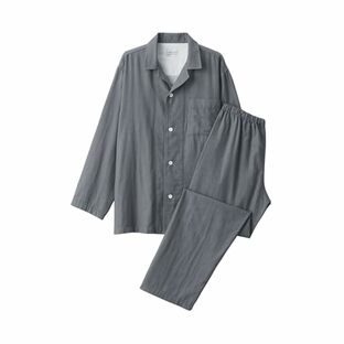 無印良品 パジャマセット 脇に縫い目のない 二重ガーゼパジャマ メンズ FBA17A3A ミディアムグレー 紳士Sの画像
