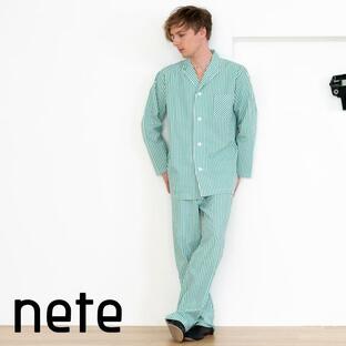 nete（ネテ）メンズ パジャマ ブロード キャンディストライプ柄 綿100％ 日本製 お洒落で着心地の良い 老舗パジャマ屋が作るパジャマの画像